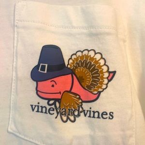 Men’s size Small Vineyard Vines LS shirt white Thanksgiving 2016